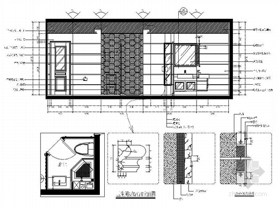 [福建]商业住宅区简欧两居室样板房装修图（含效果）卫生间立面图