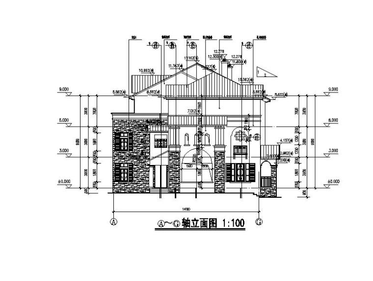[南京]多层联排式住宅建筑立平面图（含六套方案）-多层联排式住宅建筑立面图