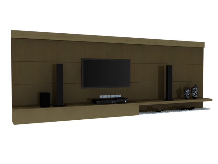 现代休闲影视厅CAD资料下载-简约现代影视墙3D模型下载