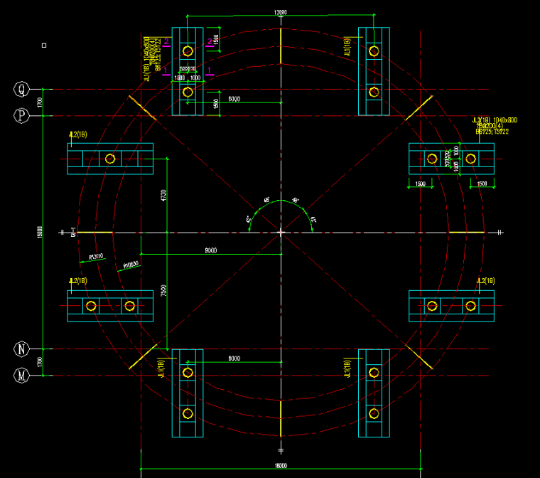 环形加热炉钢结构设计图资料下载-环形天桥钢结构设计图纸
