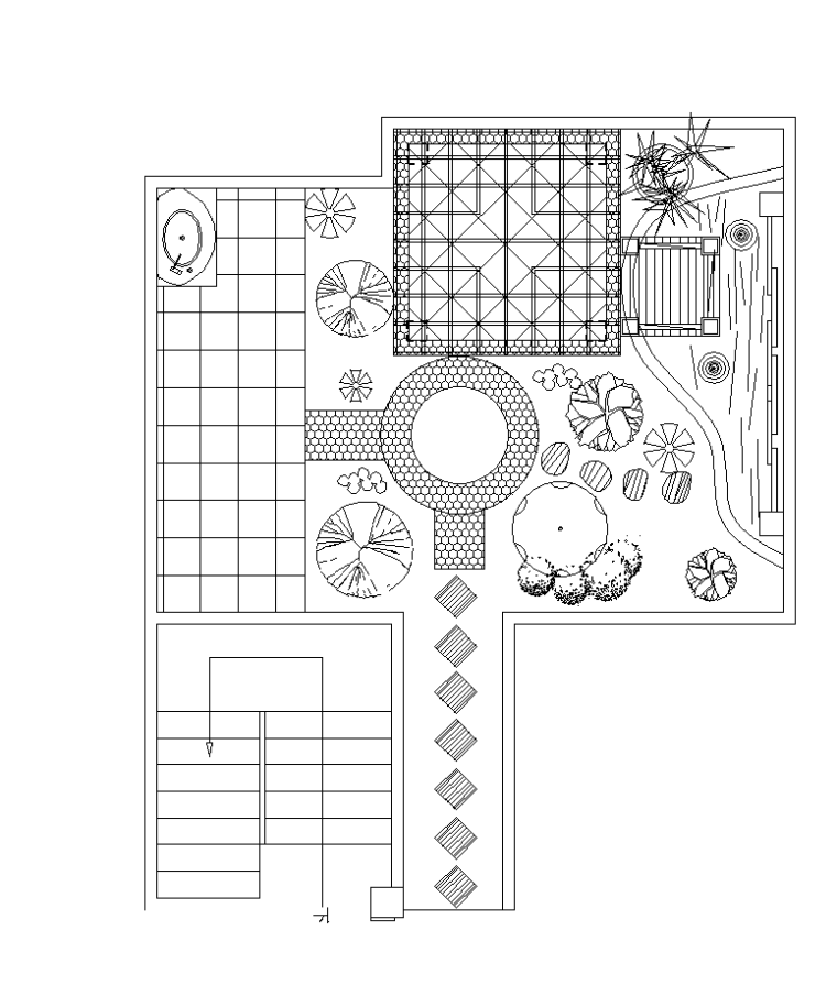 建筑庭院花园资料下载-屋顶花园及庭院景观全套CAD施工图纸