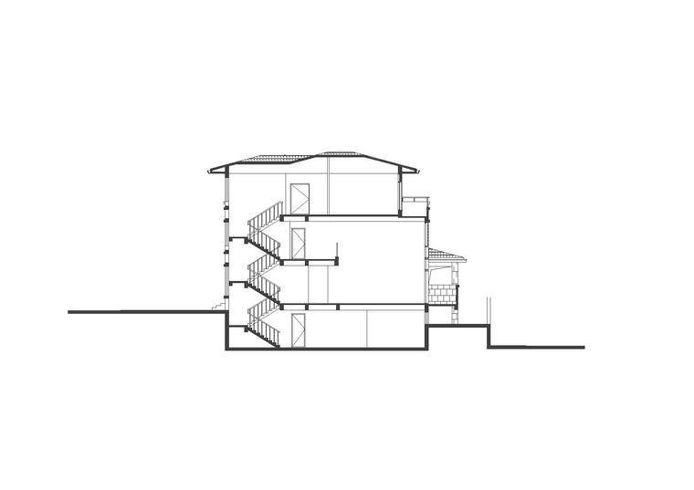 [福建]美式草原别墅风格独栋别墅住区施工图-剖面图