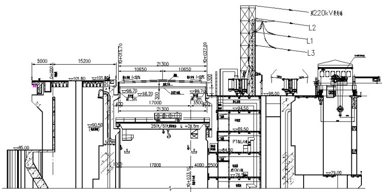 食品厂厂工艺流程图cad资料下载-水利发电厂钢结构工程施工图（CAD，4张）