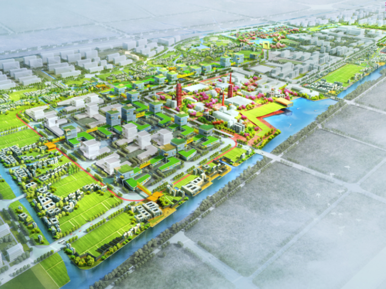 新中式小镇概念规划资料下载-[浙江]杭州梦想旅游小镇概念规划设计（生态，田野）