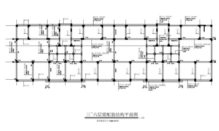 多层框架住宅楼建筑施工图资料下载-6层钢混框架结构住宅楼结构施工图（CAD、14张）