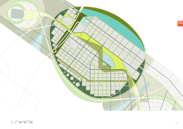 [浙江]灵活性滨水城市景观规划设计方案-慢行与步行系统规划图