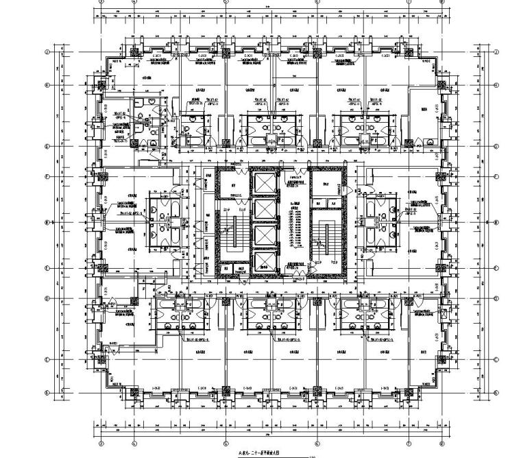 [北京]高层剪力墙结构物流办公中心建筑施工图（含全专业）-高层剪力墙结构物流办公中心建筑平面图