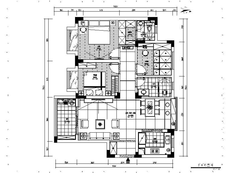 [杭州]简欧两居室设计施工图（含效果图）