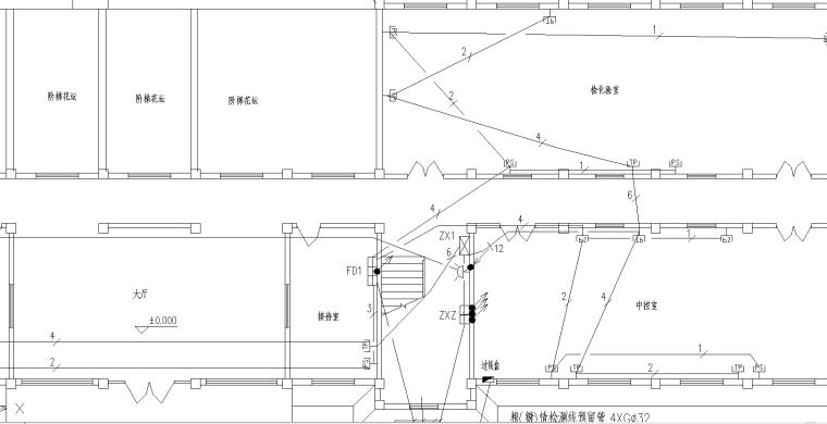 5层办公楼电气施工图-弱电平面图