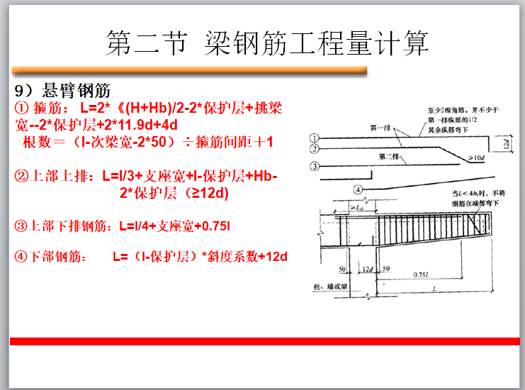 钢筋工程算量-梁钢筋工程量计算-悬臂钢筋.png