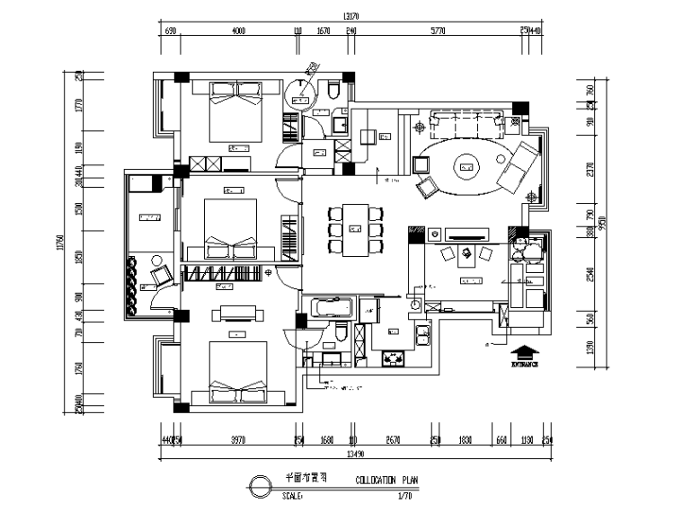 2017住宅平面图资料下载-现代个性家居住宅CAD施工图（含效果图）