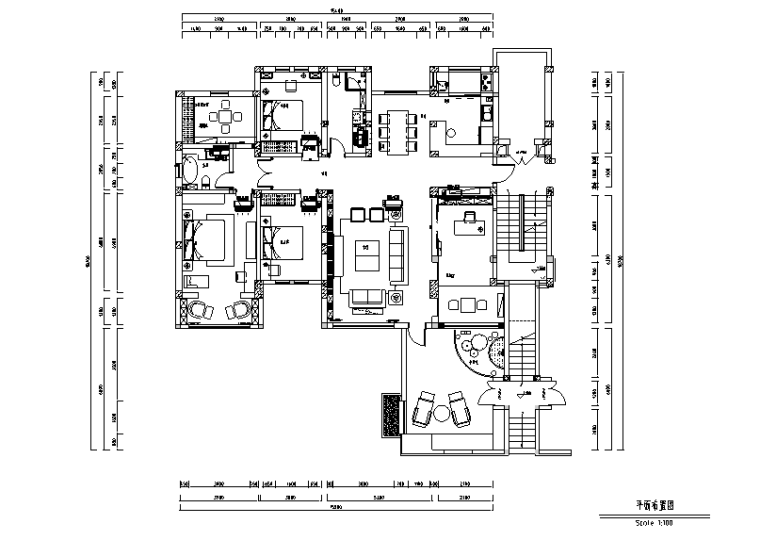 新中式新中式资料下载-新中式风格新东方朴素四居室住宅设计施工图（附效果图+模型）