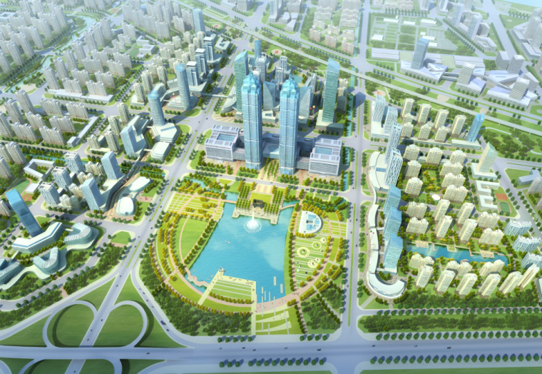 郑州27运河新区总部经济产业园城市设-鸟瞰图2