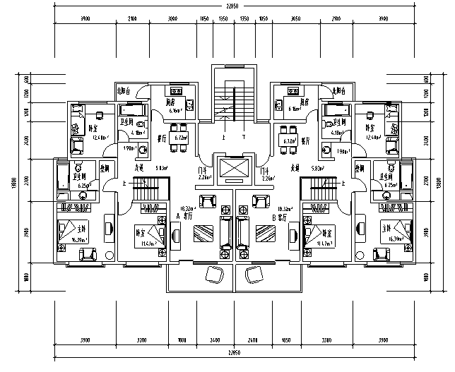 室内商品房平面图资料下载-百套商品房户型平面布置图
