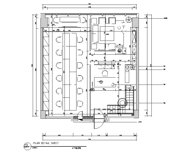 [新疆]分公司时代广场商业空间设计施工图（附效果图）-平面大样图