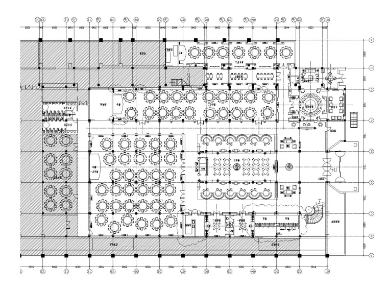 一层餐厅建筑施工图资料下载-[上海]红子鸡大酒店一层装饰改建工程设计施工图（附效果图）