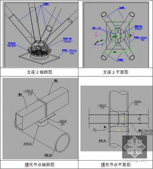 [西藏]文体中心体育场工程钢结构施工方案（空间桁架体系）-主要节点形式