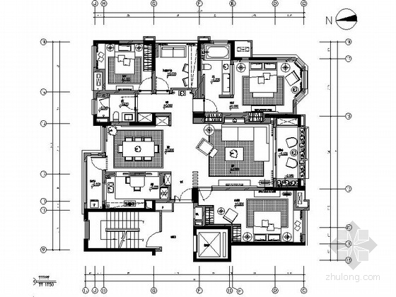 室内装修工艺图资料下载-[安徽]混搭风大四居室内装修图（含实景）