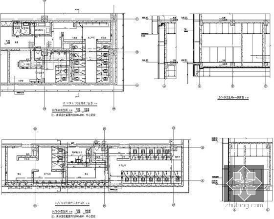 [北京]12万平米著名商业综合体建筑给排水图纸（雨水虹吸排水 中水系统 ）-卫生间详图