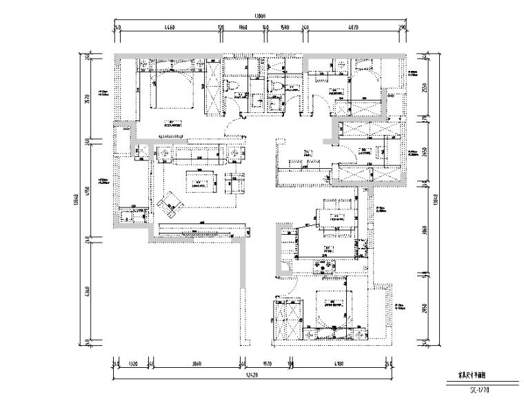 橱柜厨房设计CAD施工图资料下载-中央华城台湾风145平米住宅设计施工图（附效果图）