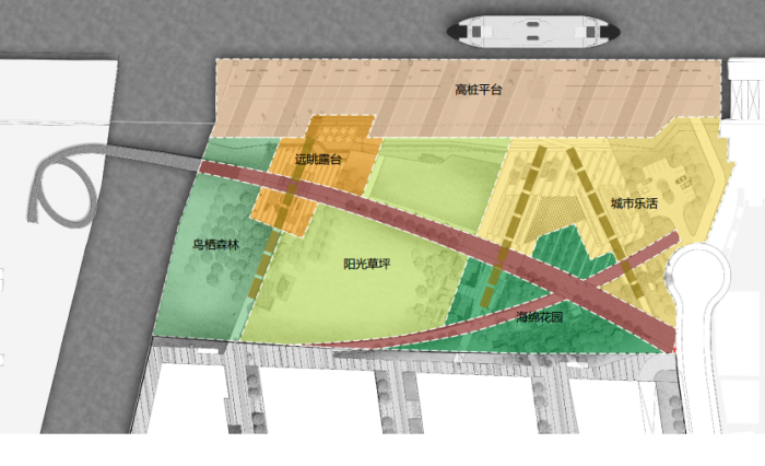 [上海]“绳”彩飞扬工业码头文化公园景观设计方案-景观结构分析