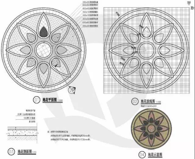 干货！恒大园林景观施工图标准（铺装、截水沟、景观亭、栈道）_6