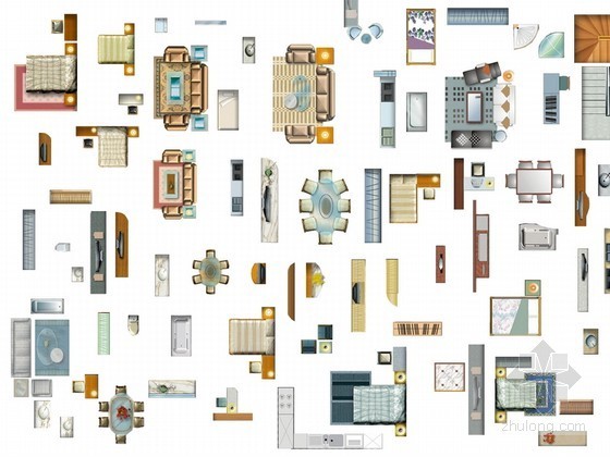 家具展厅平面方案资料下载-PS平面家具