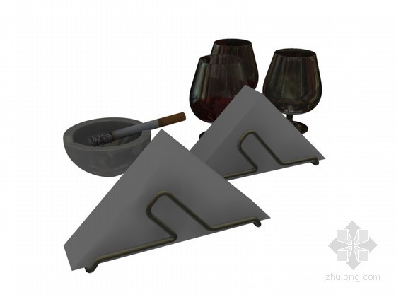 厂房3d模型免费下载资料下载-烟缸3D模型下载