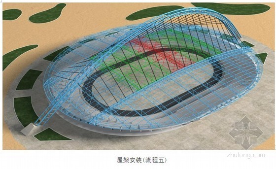 [内蒙古]创鲁班奖体育馆钢结构施工组织设计(三维效果图)- 