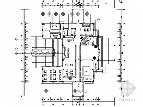 欧式吧台CAD资料下载-[长春]奢华欧式风格售楼处室内CAD装修图