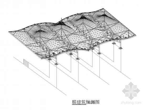 建筑玻璃膜资料下载-小学看台膜结构施工图