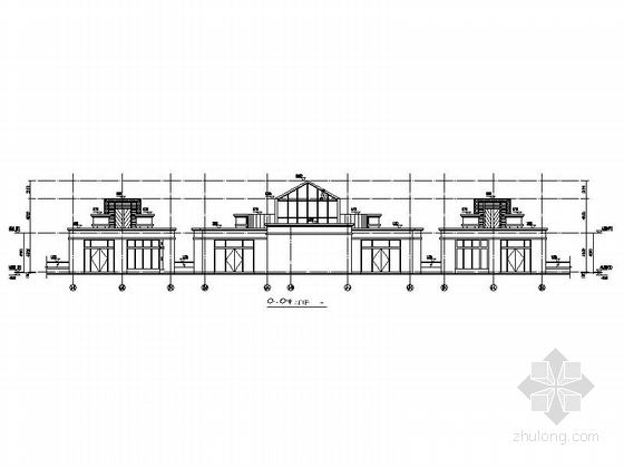 [福建]两层artdeco风格会所建筑施工图-两层artdeco风格会所建筑立面图