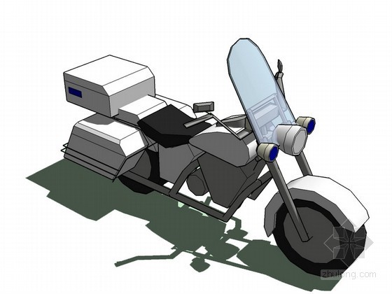 本田摩托车3d模型资料下载-交警摩托车SketchUp模型