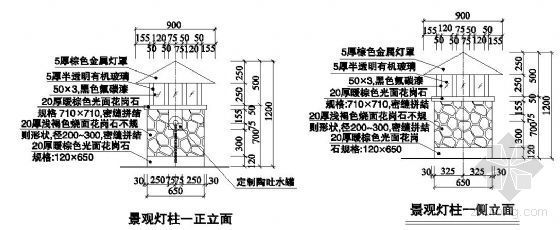 园林景赛瑞观施工图设计资料下载-景观灯施工图做法详图