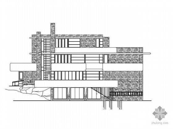 流水别墅含CAD资料下载-[北京]某三层流水别墅建筑施工图(含效果图)