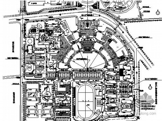 学院景观设计平面图资料下载-大学城市学院景观设计套图