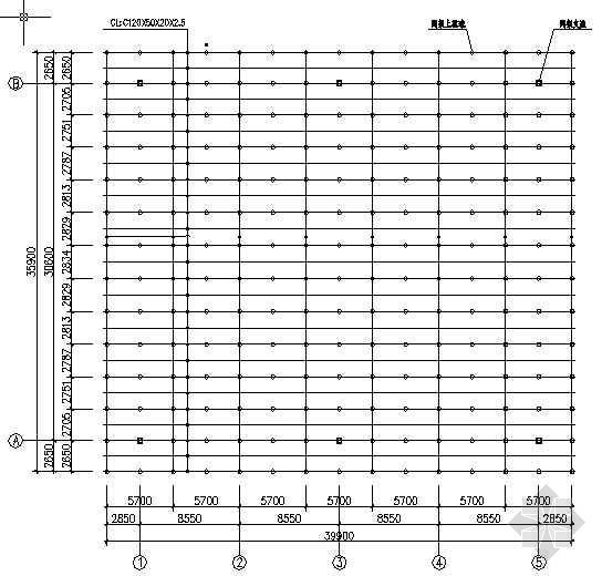 露天广场看台施工图资料下载-某露天球场网架结构施工图