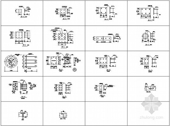预埋件cad节点资料下载-预埋件节点详图