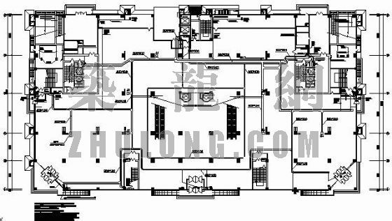 2层合院别墅平面图资料下载-2－6层商场电力平面图
