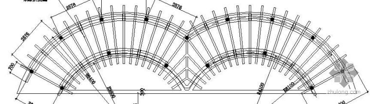 钢架商铺平面立面剖面资料下载-钢架圆弧形花架施工详图