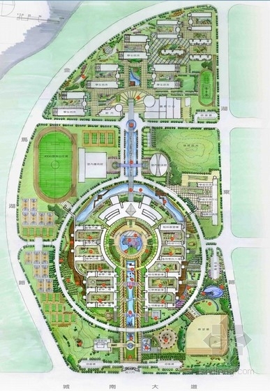 校园景观手绘案例资料下载-[南京]附属中学校园景观概念设计方案