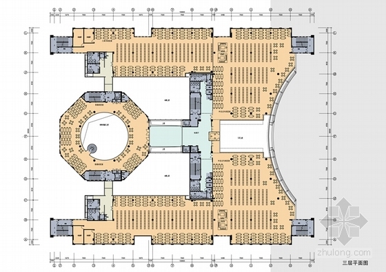 [安徽]大学图书馆建筑设计方案文本(优秀建筑工程设计 含CAD 知名设计院)-大学图书馆建筑设计方案平面图