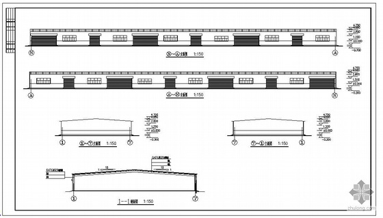 20米跨桥梁全套资料下载-内蒙古某20米跨轻钢车间图纸
