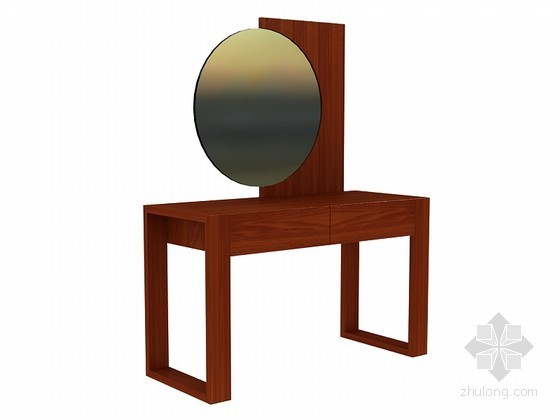 su木质家具模型资料下载-中式梳妆台3D模型下载