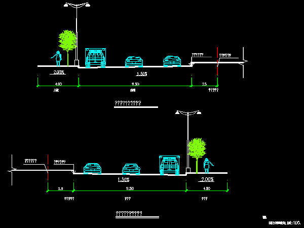 16米高路灯设计资料下载-市政道路工程施工图设计139张CAD（道路排水，路灯交通绿化）