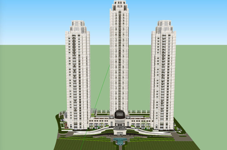 欧式酒店公寓模型下载资料下载-豪华欧式风格酒店公寓建筑设计