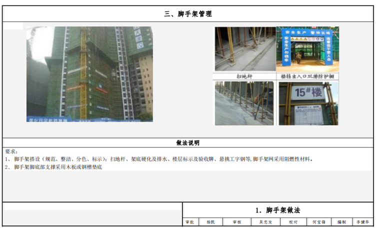 某知名企业安全文明统一标准（图文并茂）-脚手架管理