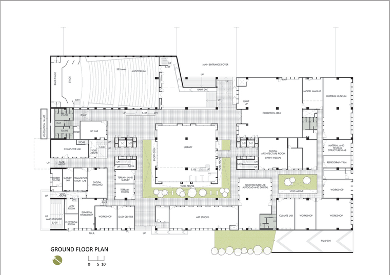 印度维杰亚瓦达规划与建筑学院-09_Ground_floor_plan