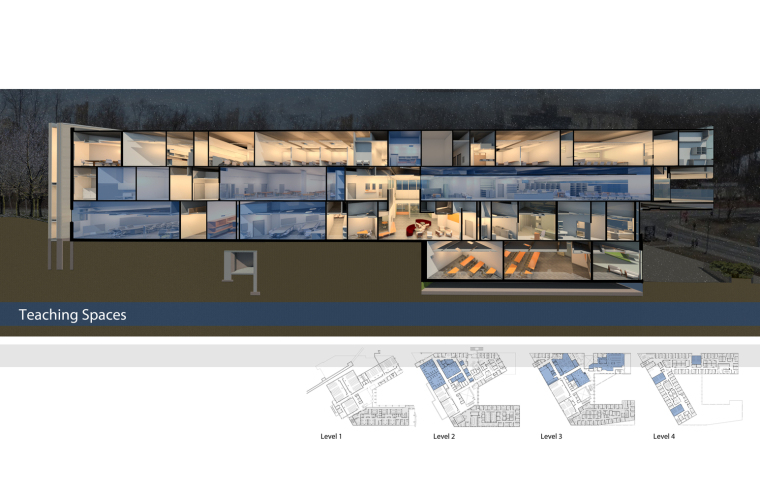 加拿大大学建筑设计鼓励跨学科交流-5._Section-_Teaching_Spaces