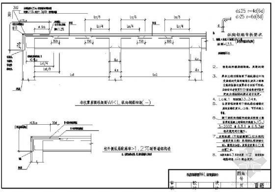 非抗震柱图集资料下载-非抗震屋面框架梁WKL纵向钢筋构造㈠